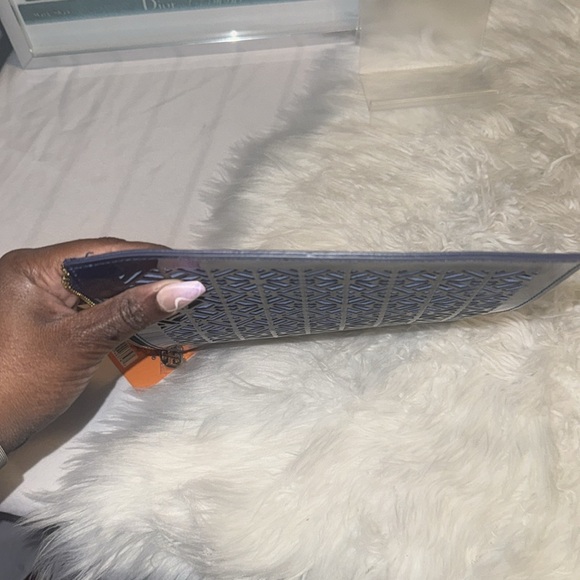 Tory Burch Blue Laser Cut Patent Leather Wristlet Pouch NWT - Picture 7 of 9